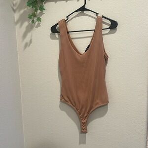 21 Saints Tan V Neck Body Suit